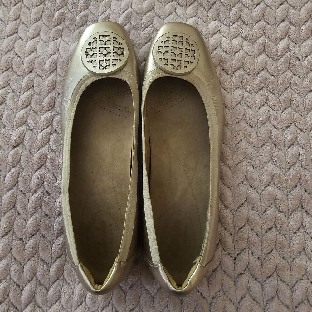 Clarks Collection Slip on Flats Shoes Women's Bronze 13288 Size 8.5M
